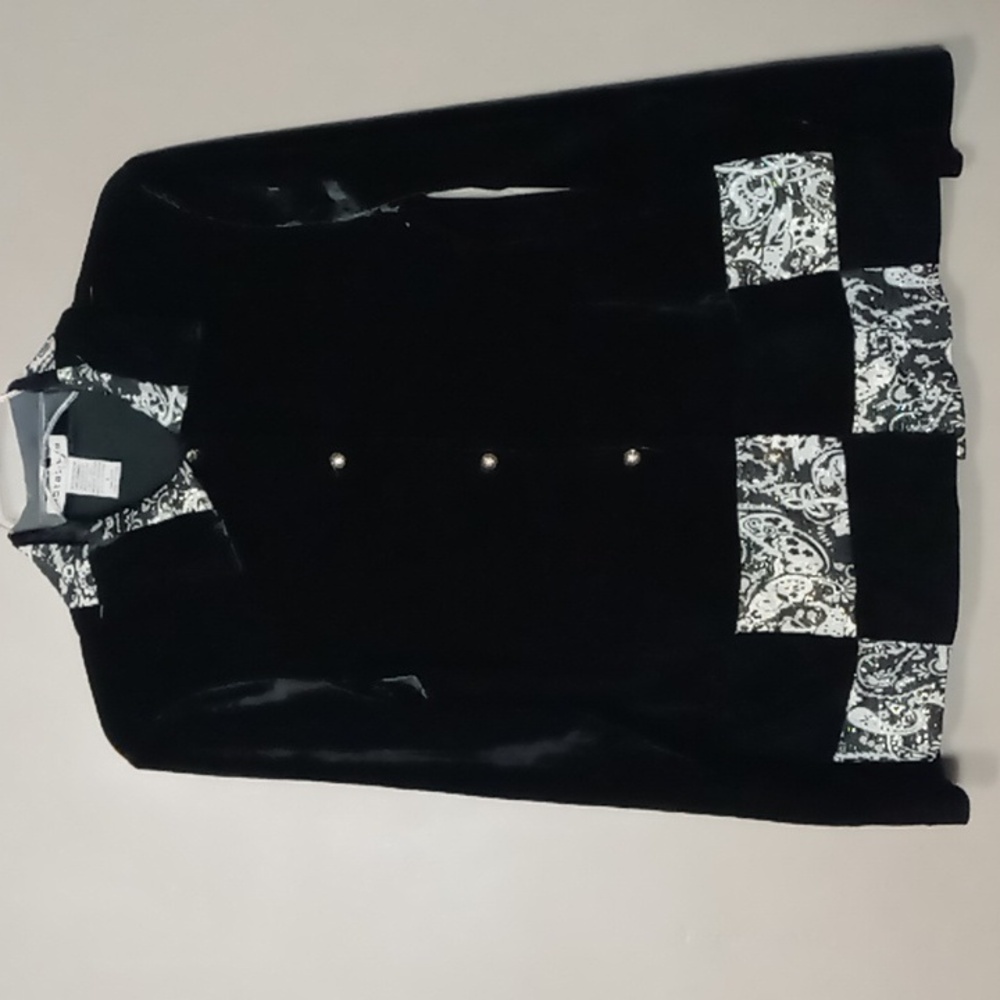 Notations Full Button Jacket w Jacquard Patches Size S